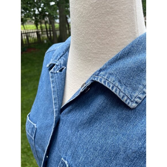 Vintage Old Navy Denim Sleeveless Button-Up Shirt Small - Picture 3 of 6